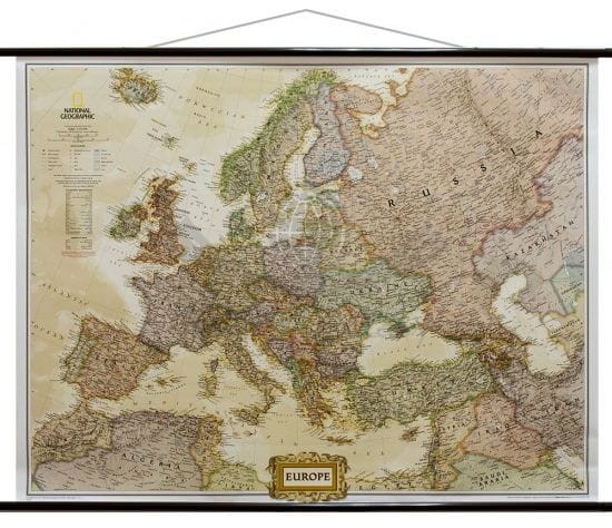 Europa 1:5 419 000. Mapa ścienna ekskluzywna. Laminat matowy. Wydawnictwo: National Geographic