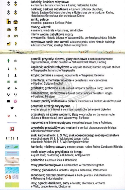 Jeziora Mazurskie. Laminowana mapa żeglarska wydawnictwa ExpressMap. Legenda 2