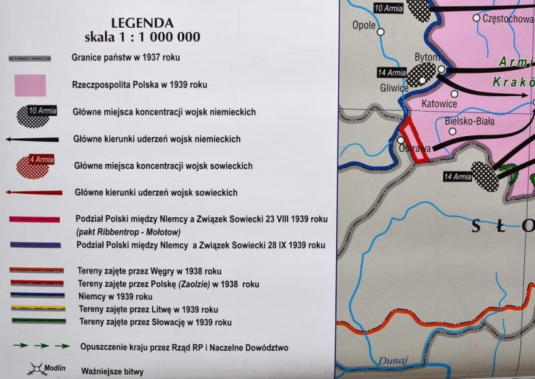 Wojna obronna Polski w 1939 roku. Szkolna mapa ścienna. Fragment 7