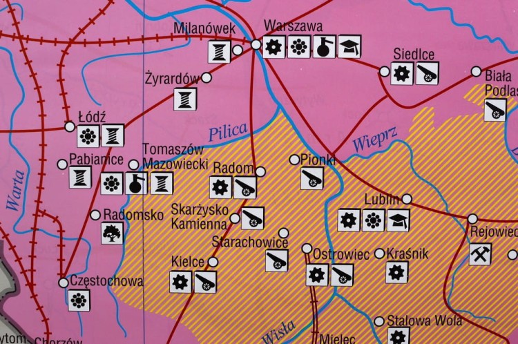 Rzeczpospolita Polska w latach 1920-1939. Szkolna mapa ścienna. Fragment 4