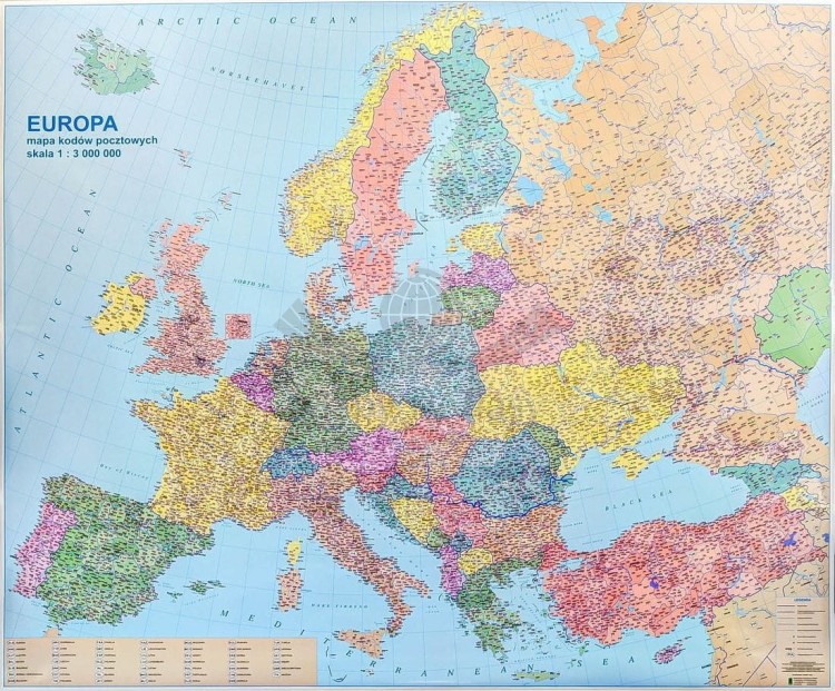Europa 1:3 000 000. Mapa kodowa magnetyczna. Rama alu SLIM