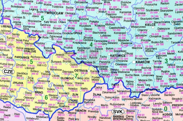 Europa 1:3 000 000. Mapa kodowa magnetyczna. Rama alu SLIM. Fragment 2
