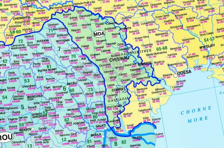 Europa 1:3 000 000. Mapa kodowa magnetyczna. Rama alu SLIM. Fragment 3