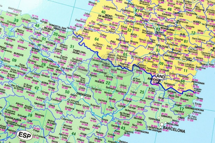 Europa 1:3 000 000. Mapa kodowa. Rama alu SLIM. Fragment 6