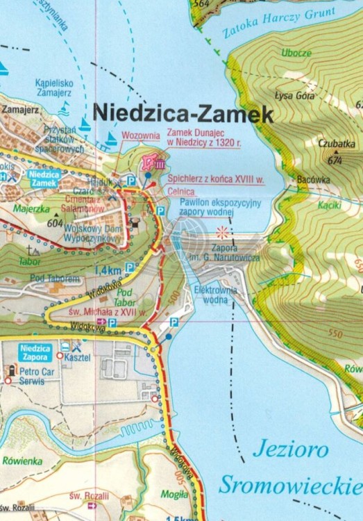 Pieniński Park Narodowy. Laminowana mapa turystyczna wydawnictwa Gauss. Fragment 1
