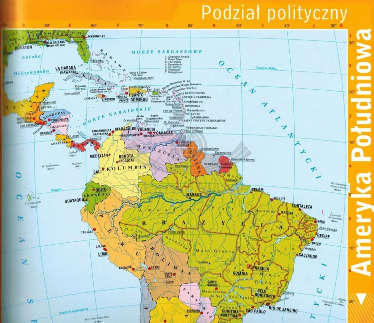 Wielki atlas świata. Edycja limitowana w etui wydawnictwa Demart. Fragment przykładowej strony 7