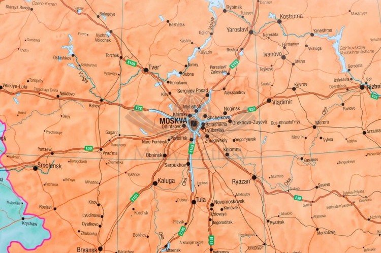 Europa 1:3 200 000. Mapa polityczno-drogowa. Rama alu SLIM. Fragment 4