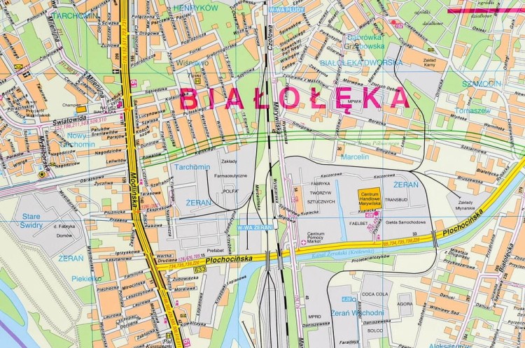Warszawa 1:26 000. Mapa / Plan miasta. Rama alu SLIM. Fragment 3