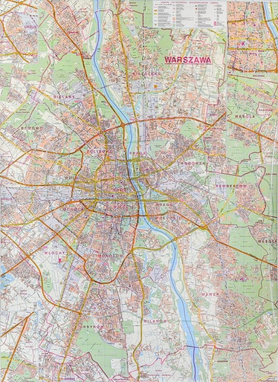 Warszawa 1:26 000. Mapa do wpinania. Rama alu SLIM