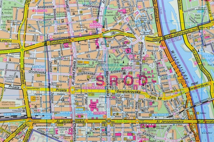 Warszawa 1:26 000. Mapa do wpinania. Rama alu SLIM. Fragment 5