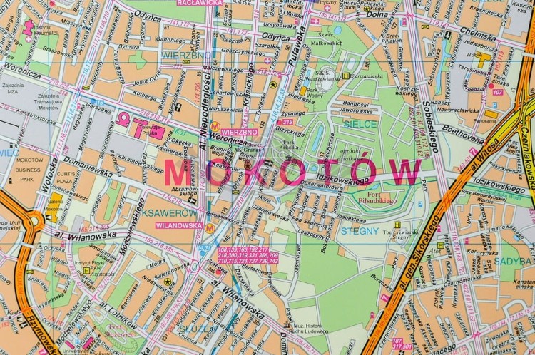Warszawa 1:26 000. Mapa do wpinania. Rama alu SLIM. Fragment 6