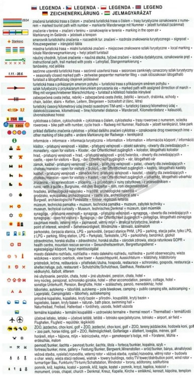 Mała Fatra. Mapa turystyczna 1085 wydawnictwa Shocart. Legenda