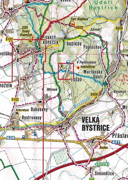 Ołomuniec i okolice / Olomouc, okoli Olomouce. Mapa / Plan miasta wydawnictwa Freytag & Berndt. Fragment 2