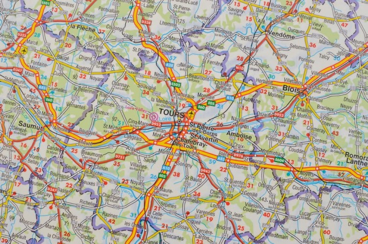 Francja 1:1 000 000. Mapa drogowa w wersji do wpinania wydawnictwa Freytag & Berndt. Fragment 3