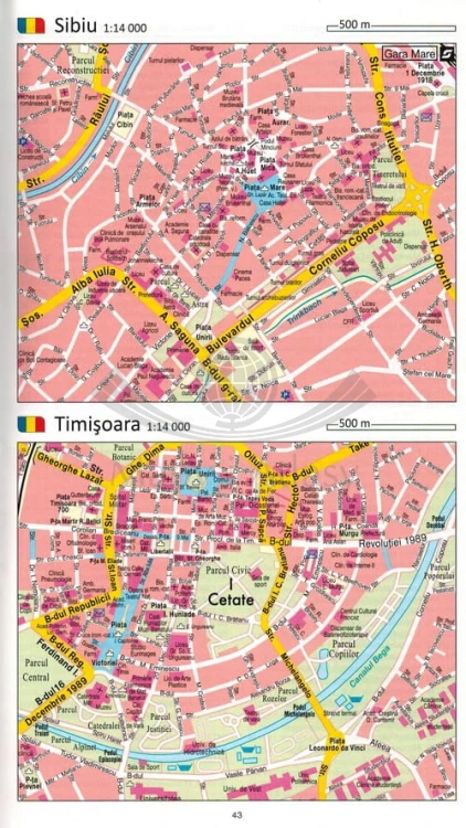 Rumunia północno-zachodnia / Transylwania. Mapa samochodowo-turystyczna wydawnictwa Freytag & Berndt. Fragment