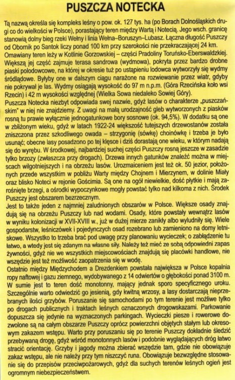 Puszcza Notecka. Mapa turystyczna wydawnictwa BiK. Informator