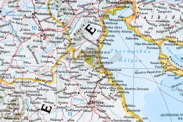 Grecja 1:1 491 000. Mapa w wersji do wpinania. Wydawnictwo: National Geographic. Fragment 2