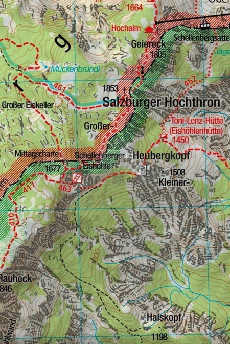 Salzburg i okolice 1:25 000. Wodoodporna mapa turystyczna 017 wydawnictwa Kompass. Fragment 1