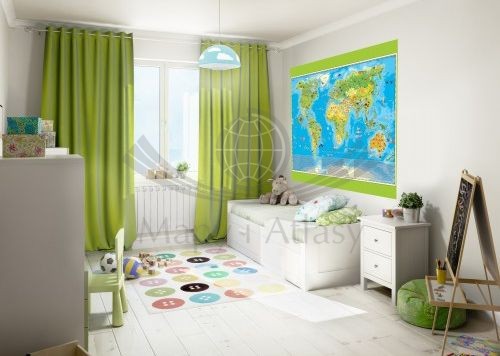 Zwierzęta Świata Młodego Odkrywcy. Mapa ścienna dla dzieci - tapeta XL