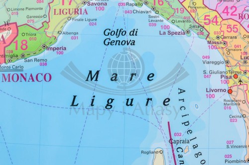 Włochy 1:1 000 000. Mapa ścienna administracyjna z kodami pocztowymi. Wydawnictwo: Stiefel. Fragment 1