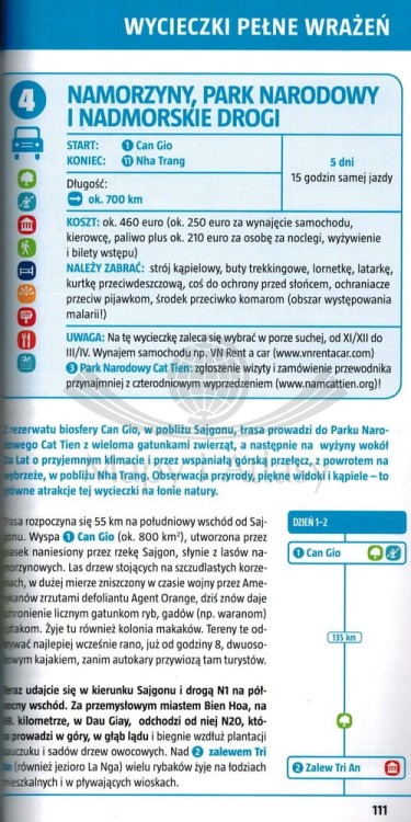 Wietnam. Przewodnik z mapą w etui wydawnictwa Marco Polo. Przykładowe strony 2