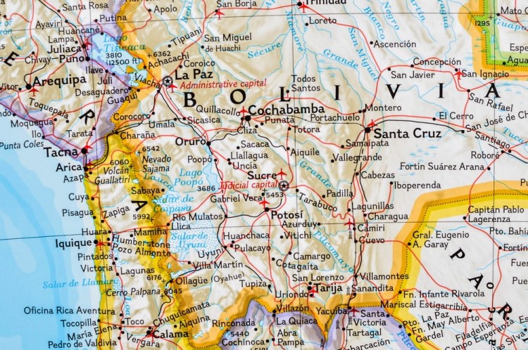 Ameryka Południowa. Mapa polityczna w wersji magnetycznej. Wydawnictwo: National Geographic. Fragment 4