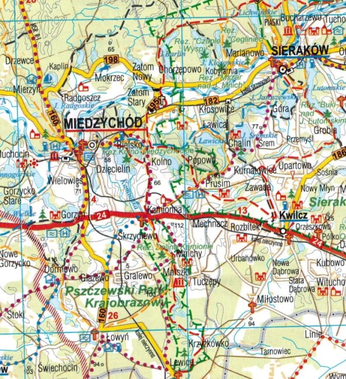 Województwo wielkopolskie / Wielkopolska 1:240 000. Mapa administracyjno-turystyczna wydawnictwa BiK. Fragment 2