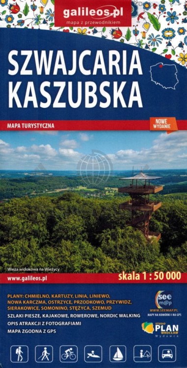 Szwajcaria Kaszubska 1: 50 000. Mapa turystyczna wydawnictwa Galileos. Okładka