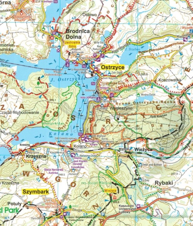 Szwajcaria Kaszubska 1: 50 000. Mapa turystyczna wydawnictwa Galileos. Fragment 1