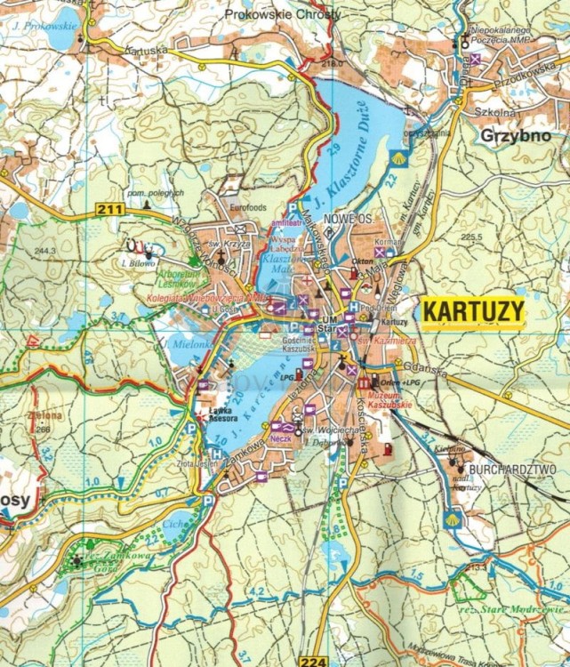 Szwajcaria Kaszubska 1: 50 000. Mapa turystyczna wydawnictwa Galileos. Fragment 2