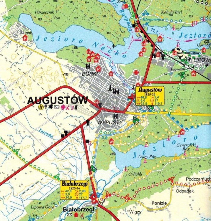 Kanał Augustowski 1:85 000. Mapa turystyczna wydawnictwa Cartomedia. Fragment 1