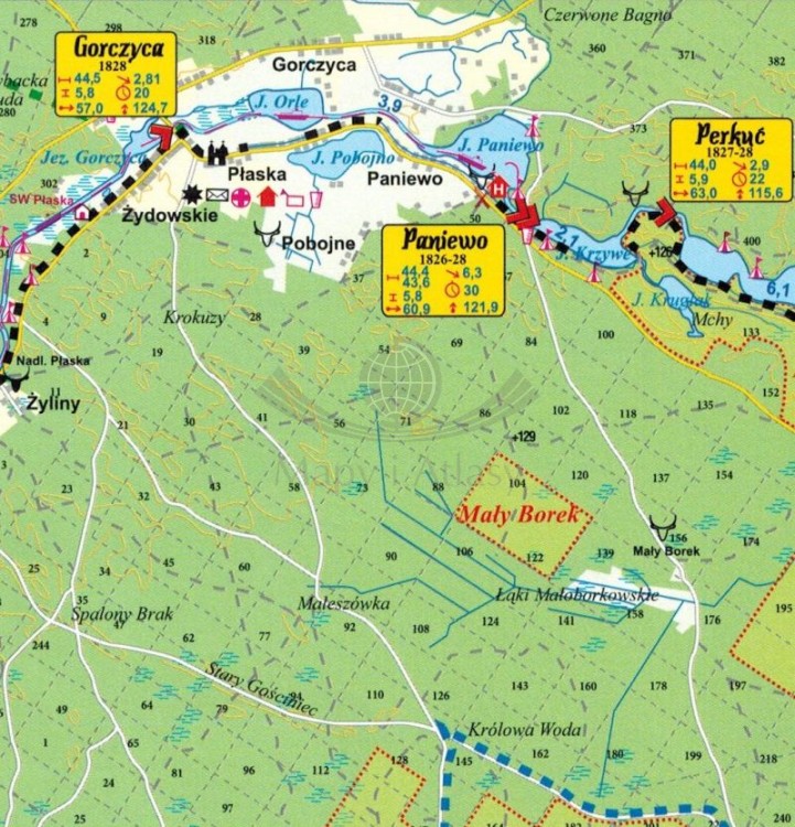 Kanał Augustowski 1:85 000. Mapa turystyczna wydawnictwa Cartomedia. Fragment 2