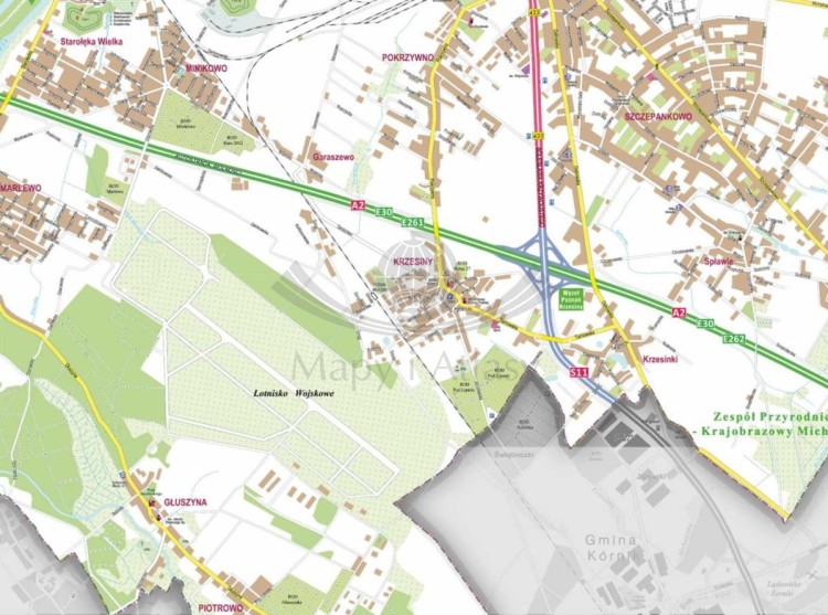 Poznań 1:16 000. Mapa ścienna.  Fragment 1