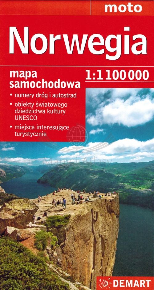 Norwegia 1:1 100 000. Mapa samochodowa. Demart