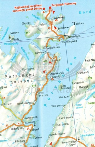 Norwegia 1:1 100 000. Mapa samochodowa wydawnictwa Demart. Fragment 1