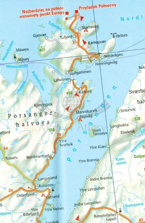 Norwegia 1:1 100 000. Mapa samochodowa wydawnictwa Demart. Fragment 1