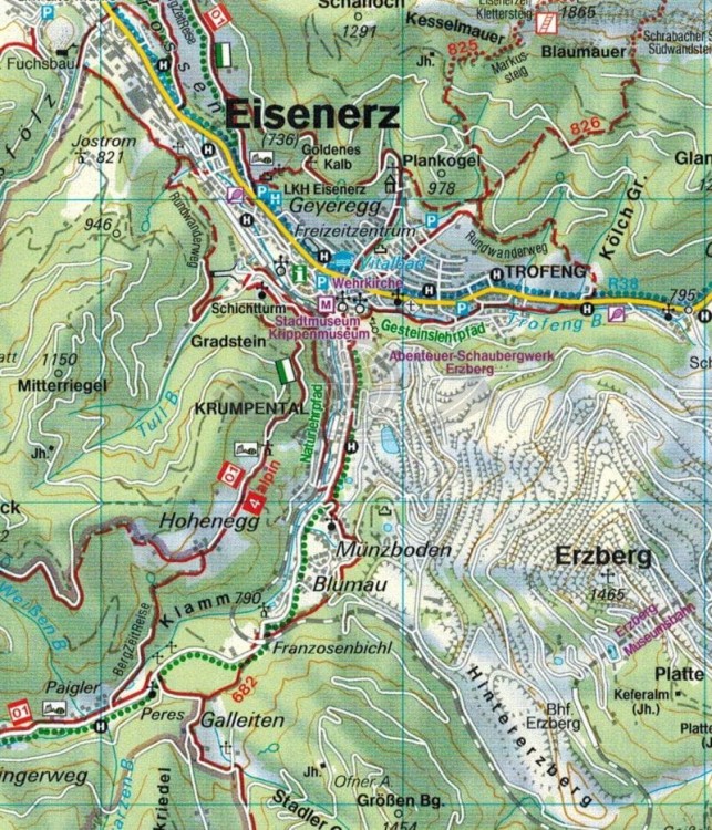 Hochschwab, Veitschalpe, Eisenerz, Bruck a.d. Mur 1:50 000. Mapa turystyczna WK 041 wydawnictwa Freytag & Berndt. Fragment 2