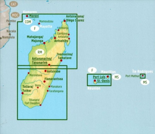 Madagaskar 1:1 000 000. Mapa samochodowo-turystyczna wydawnictwa Freytag & Berndt. Zasięg