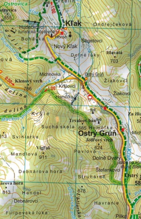 Góry Szczawnickie / Stiavnicke Vrchy. Mapa turystyczna 5026 wydawnictwa Tatra Plan. Fragment 1