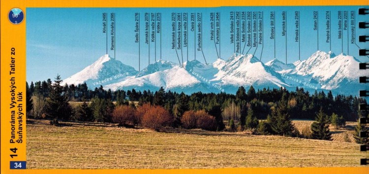 Tatry Słowackie. Panoramy widokowe wydawnictwa Tatra Plan. Przykładowa strona 2