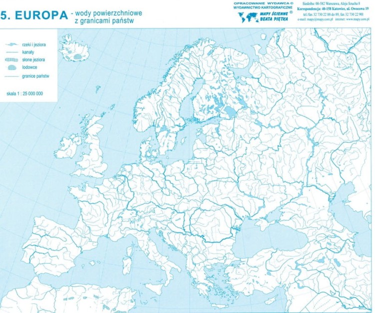 Europa. Mapy konturowe-bloczki. Mapa 5