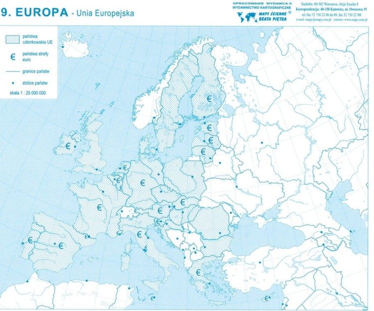 Europa. Mapy konturowe-bloczki. Mapa 9