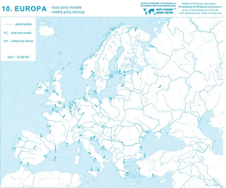 Europa. Mapy konturowe-bloczki. Mapa 10