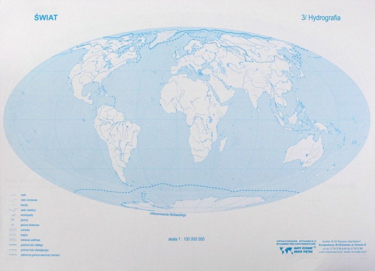 Świat. Mapy konturowe- bloczki. Mapa 3