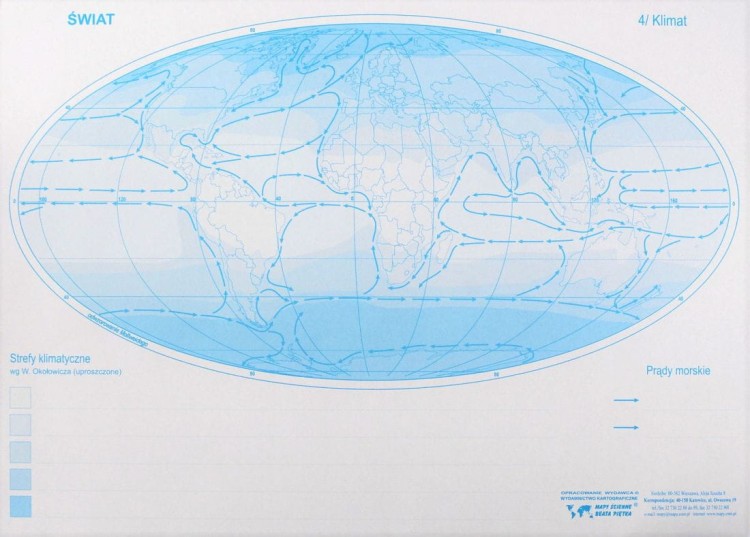 Świat. Mapy konturowe- bloczki. Mapa 4
