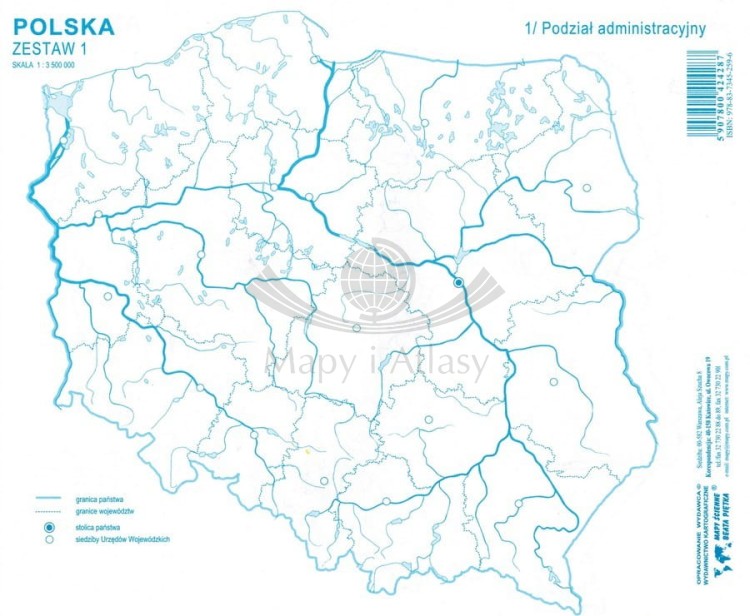 Polska. Mapy konturowe-bloczki. Zestaw 1. Mapa 1