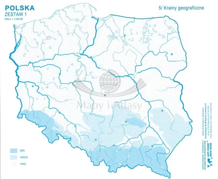 Polska. Mapy konturowe-bloczki. Zestaw 1. Mapa 5