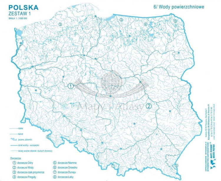 Polska. Mapy konturowe-bloczki. Zestaw 1. Mapa 6