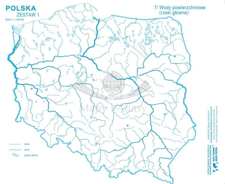 Polska. Mapy konturowe-bloczki. Zestaw 1. Mapa 7