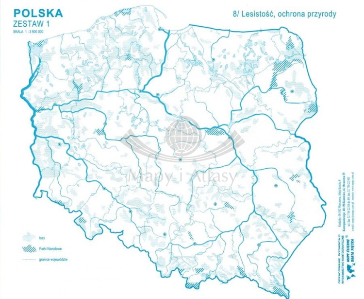 Polska. Mapy konturowe-bloczki. Zestaw 1. Mapa 8